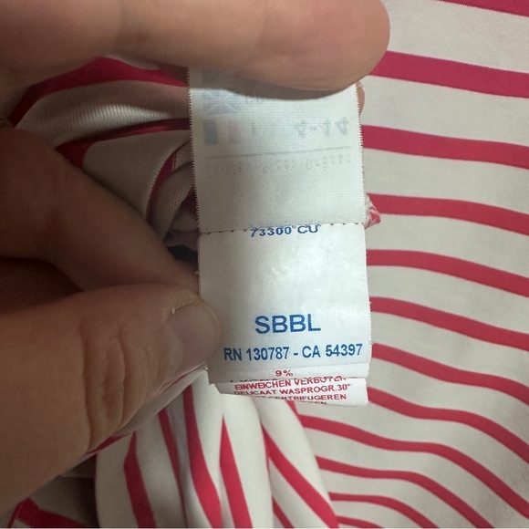 Saint James Pink and White Striped Mini Dress - Picture 10 of 11